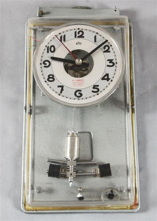 A Lyon Hatot ATO electric regulator, the first transistorised example, c.1953-54, 20in.